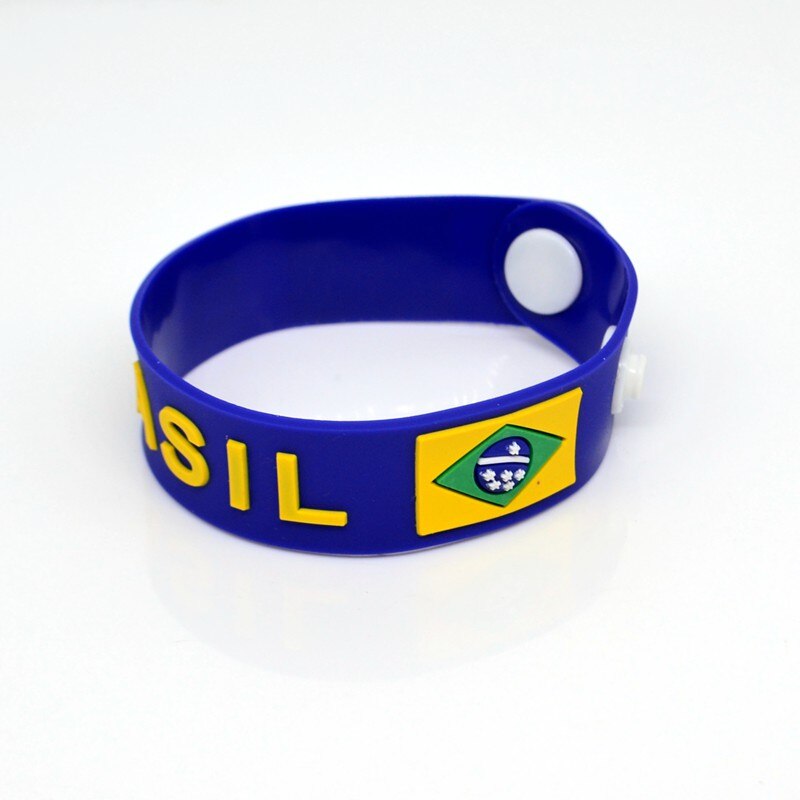 Sport Brazil National Team Soccer Football Fans Bracelets Brazilian Flag Wristband Rubber Fashion Jewelry