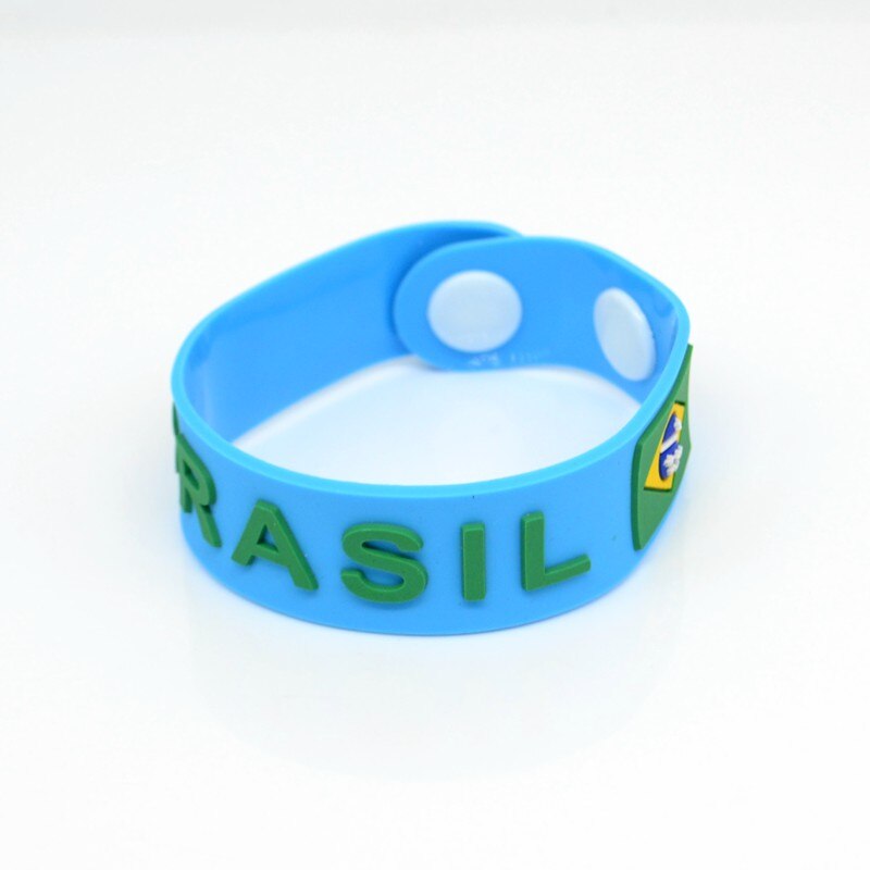 Sport Brazil National Team Soccer Football Fans Bracelets Brazilian Flag Wristband Rubber Fashion Jewelry