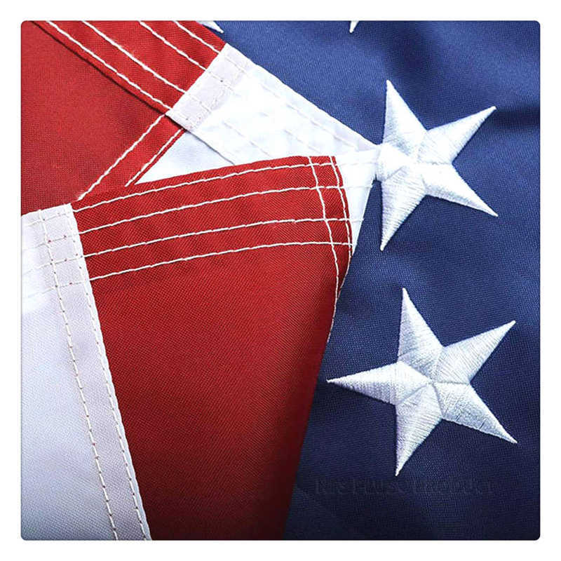 Outdoor USA Flag US 3x5 Feet Waterproof Nylon Embroidered Stars Sewn Stripes Brass Grommets American Flags and Banners