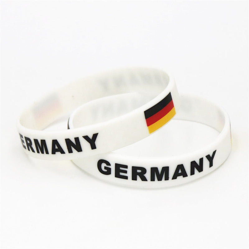 1PC Germany Flag Silicone Wristband Football Soccer Team Fans Sport Elastic Rubber Bracelet Bangles 2018 Armband SH226