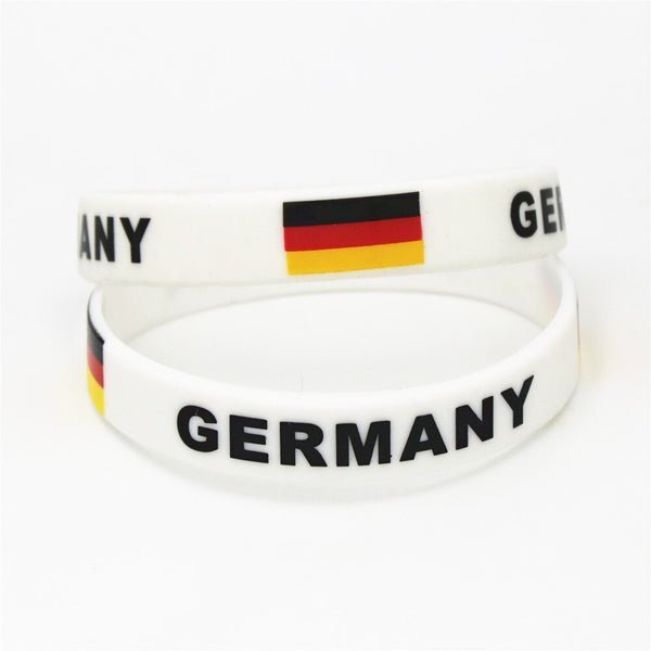 1PC Germany Flag Silicone Wristband Football Soccer Team Fans Sport Elastic Rubber Bracelet Bangles 2018 Armband SH226