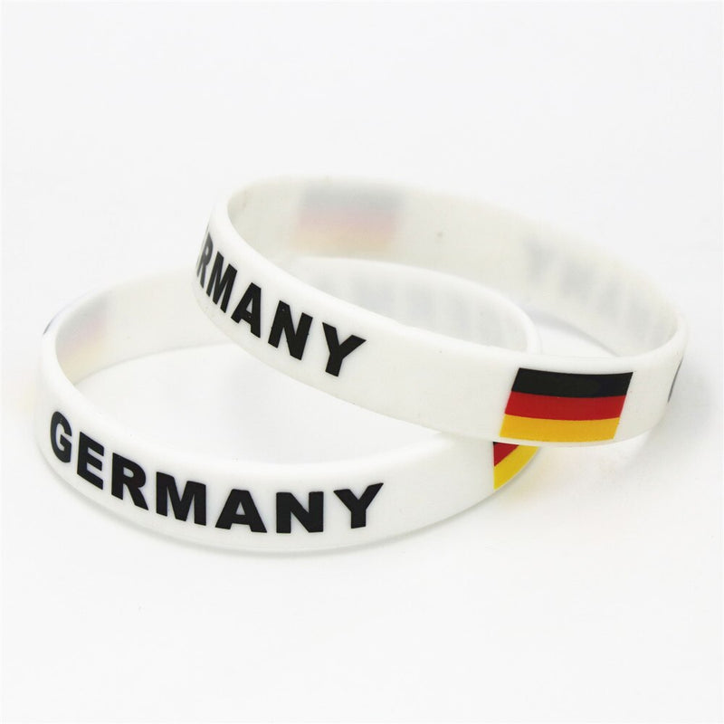 1PC Germany Flag Silicone Wristband Football Soccer Team Fans Sport Elastic Rubber Bracelet Bangles 2018 Armband SH226