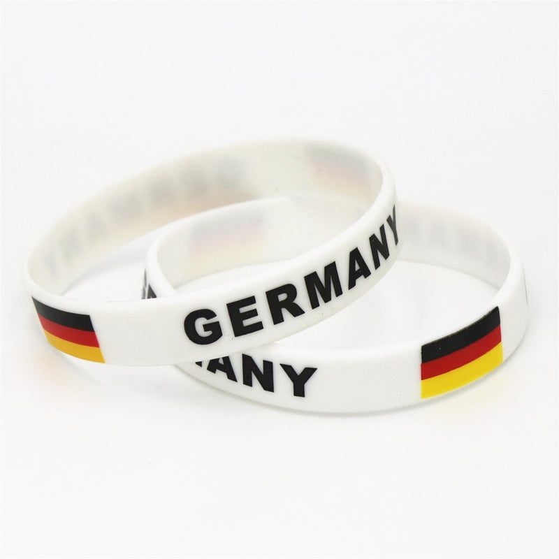 1PC Germany Flag Silicone Wristband Football Soccer Team Fans Sport Elastic Rubber Bracelet Bangles 2018 Armband SH226