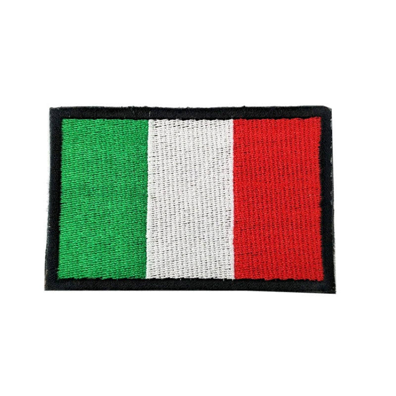 European Countries Flag Patch Badges Hook Loop Russia France Germany Italy Armband 3D Stick on Jacket Backpack Stickers