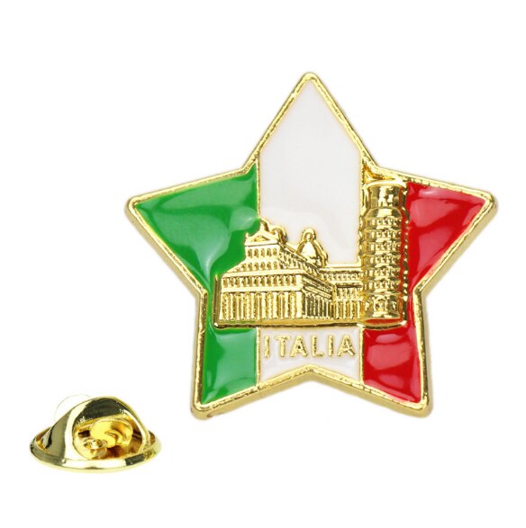 Flag Pin Collection Various Countries Flag Lapel Pin World Famous Building Badges Jewelry Gift for Friends