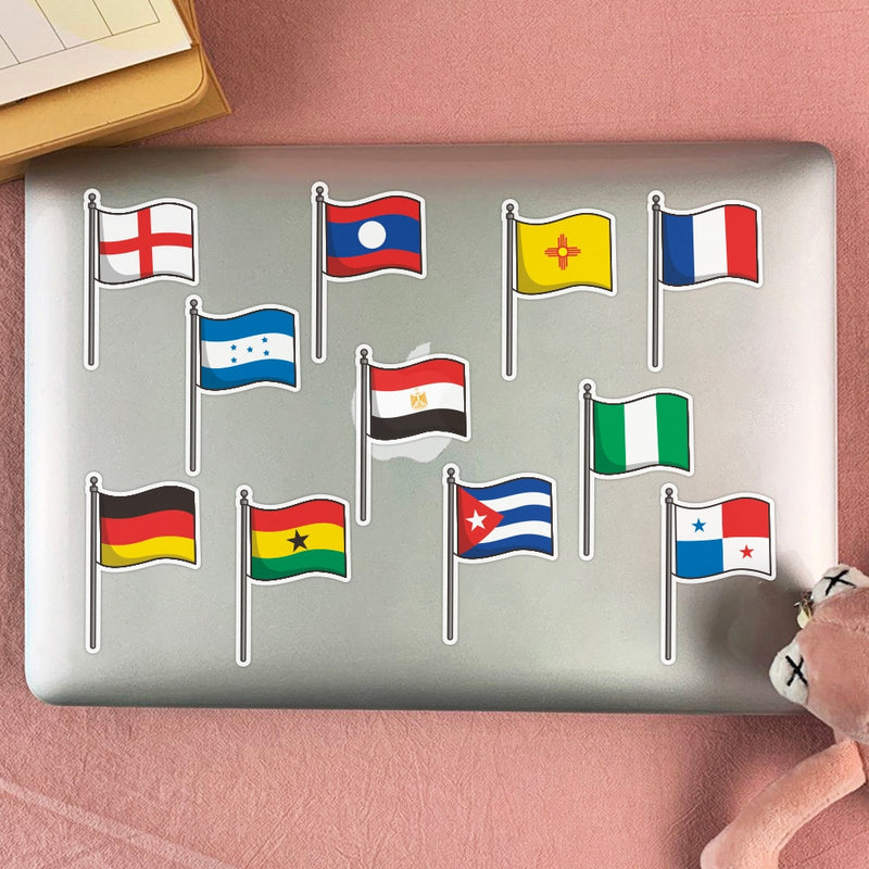 10/30/50/PCS New Countries Flags Personality Graffiti Stickers Skateboard Luggage Laptop Waterproof Wholesale