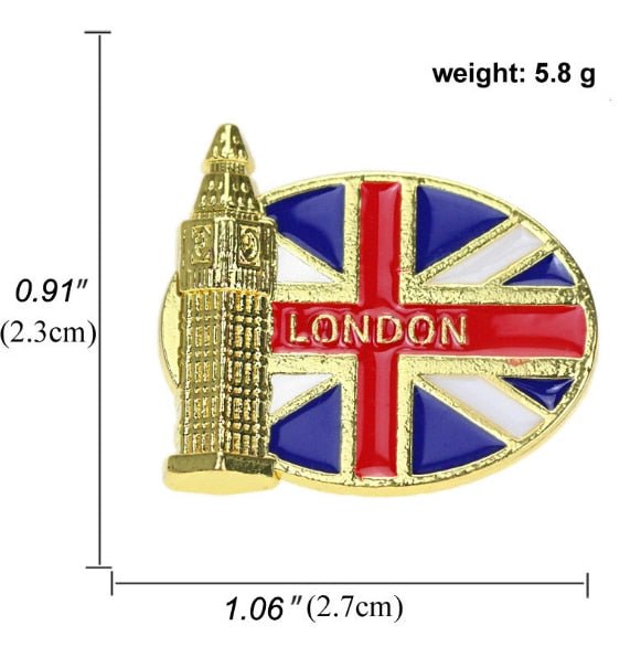 Flag Pin Collection Various Countries Flag Lapel Pin World Famous Building Badges Jewelry Gift for Friends