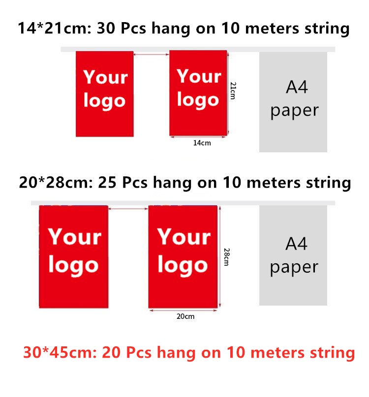 Customized Length 10 Meters Fabric Pennant Chain Bunting Birthday Party Decoration Banner Wedding Decorative Garland Flag Lines