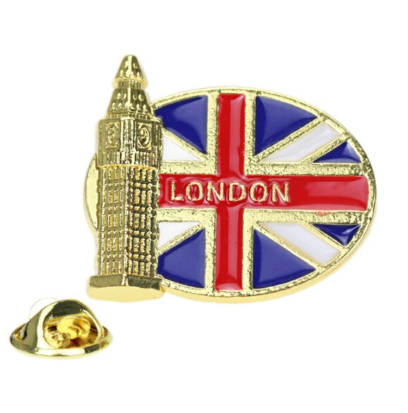 Flag Pin Collection Various Countries Flag Lapel Pin World Famous Building Badges Jewelry Gift for Friends