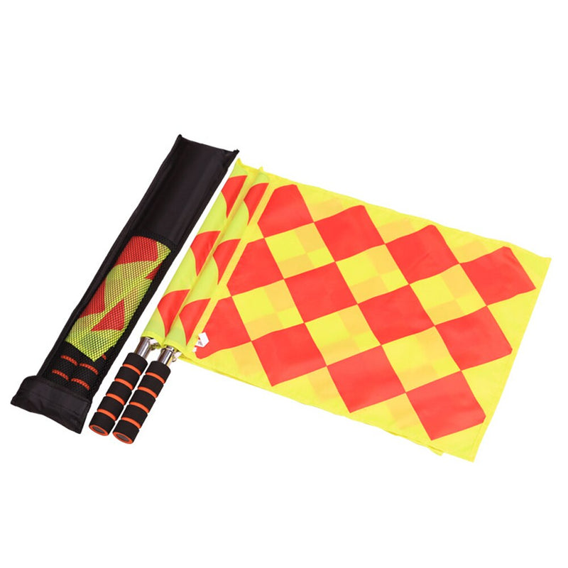 2pcs Soccer Referee Flags Football Linesman Flag Sports Games Referee Equipment Brazilian Football Match Team Training Accessory