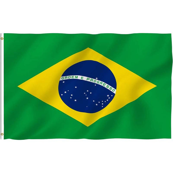 Brazilian National Flags 3x5 Foot Polyester Brazil Flag Decorations Fans Supporting for Sports Events Festivals Celebrations