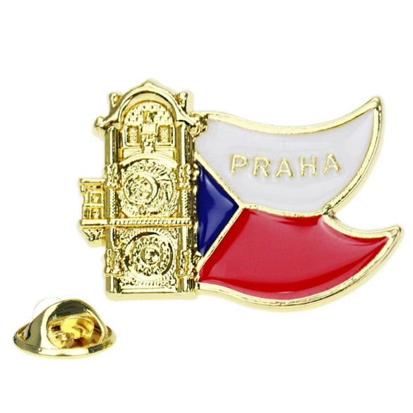 Flag Pin Collection Various Countries Flag Lapel Pin World Famous Building Badges Jewelry Gift for Friends