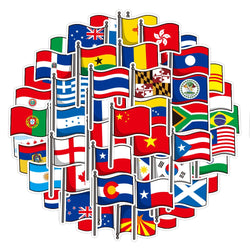 50Pcs Countries National Flag Sticker Toys for Children Soccer Football Fans Decal Scrapbooking Travel case Laptop Stickers