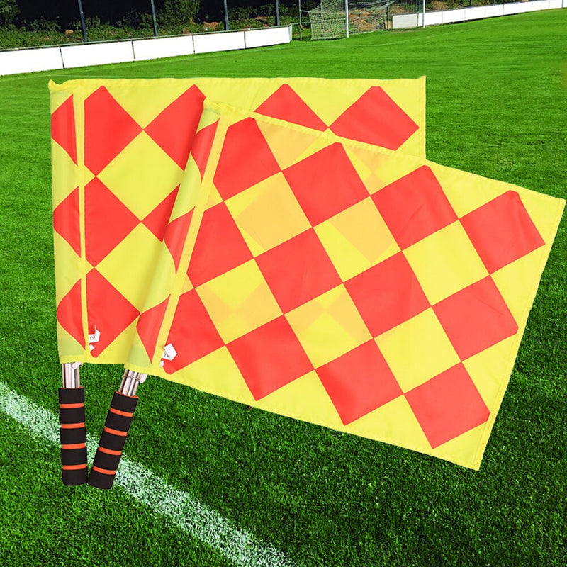 2pcs Soccer Referee Flags Football Linesman Flag Sports Games Referee Equipment Brazilian Football Match Team Training Accessory