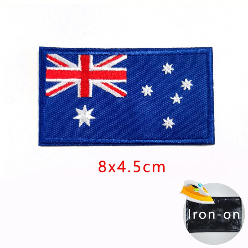 Tactical Military Patch Flag Israel Turkey Germany Russia Spain Australia Usa Switzerland South Korea Badge Embroidered Iron On