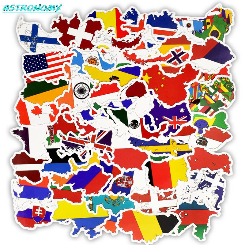 50Pcs Countries National Flag Sticker Toys for Children Soccer Football Fans Decal Scrapbooking Travel case Laptop Stickers